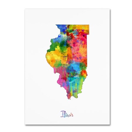 Trademark Fine Art Michael Tompsett 'Illinois Map' Canvas Art, 24x32 MT0709-C2432GG